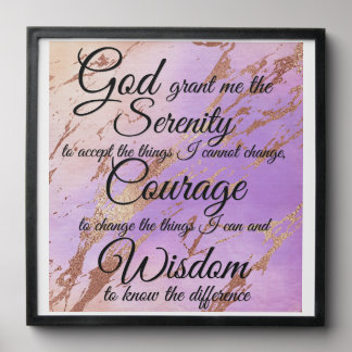 Serenity Prayer Pink and Rose Gold Photo Tile