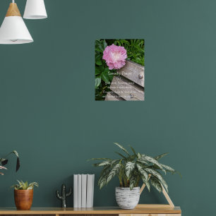 Serenity Prayer Pink Peony Bloom Floral Poster