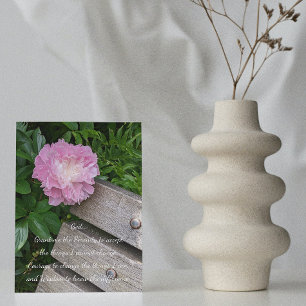 Serenity Prayer Pink Peony Floral Blank Card