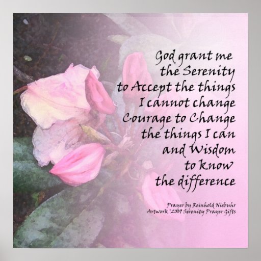 Serenity Prayer Pink Rhododendrons Poster | Zazzle