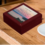 Serenity Prayer Pink Seascape Sunset Jewelry Box<br><div class="desc">Store trinkets,  jewelry and other small keepsakes in this wooden gift box with ceramic tile featuring the photo image of a pink seascape sunset along with the inspirational words of the Serenity Prayer. Select your gift box size and color.</div>