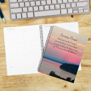 Serenity Prayer Pink Seascape Sunset Planner