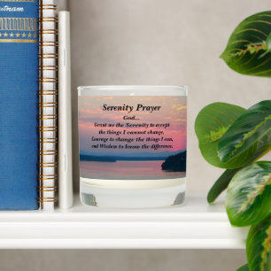 Serenity Prayer Pink Seascape Sunset Scented Candle
