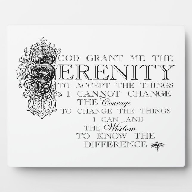 Serenity Prayer Plaque (Front)