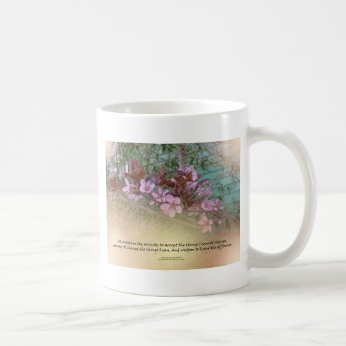 Serenity Prayer Plum Blossoms Green House Coffee Mug