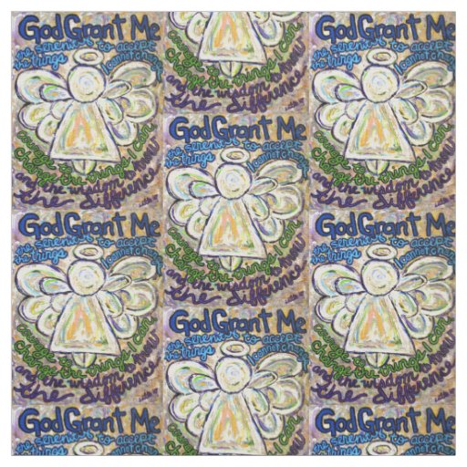 Serenity Prayer Poem Angel Art Fabric Material