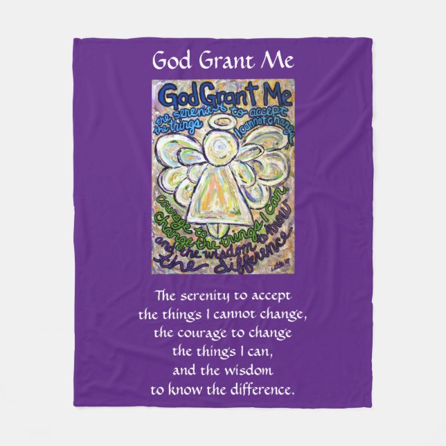Serenity Prayer Poem Angel Custom Fleece Blanket (Front)