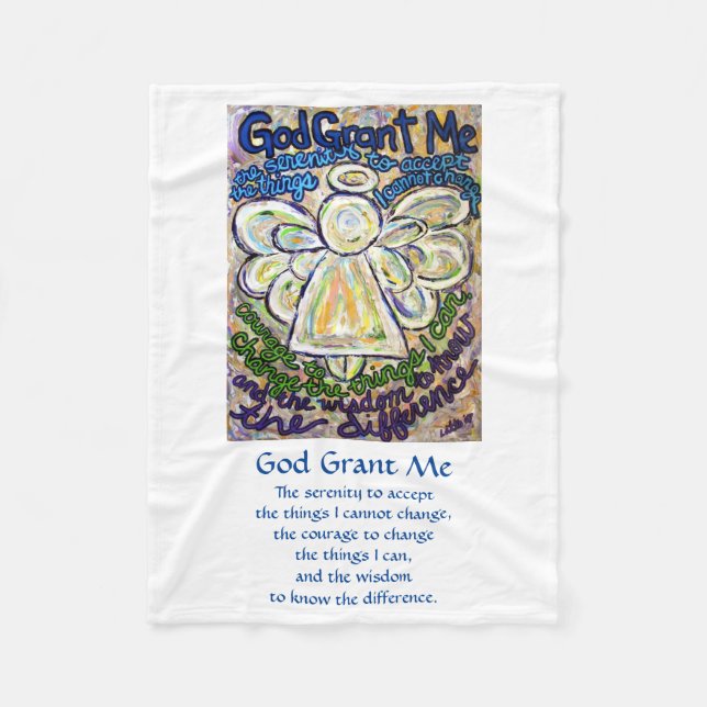Serenity Prayer Poem Angel Custom Fleece Blankets (Front)