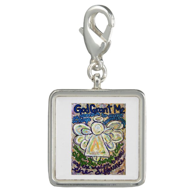 Serenity Prayer Poem Angel Pendant Jewelry Charm (Front)