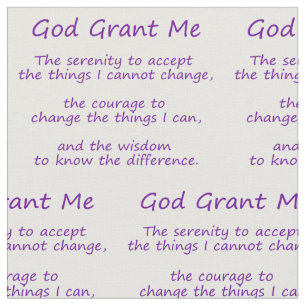 Serenity Prayer Poem Fabric Panel Material