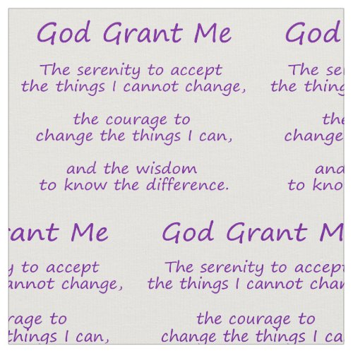 Serenity Prayer Poem Fabric Panel Material