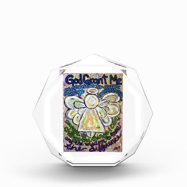 Serenity Prayer Poem Guardian Angel Paperweight Acrylic Award (Front)