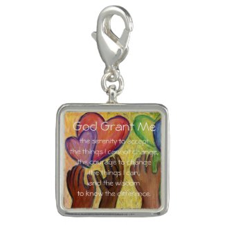 Serenity Prayer Poem Hearts Pendant Jewelry Charm