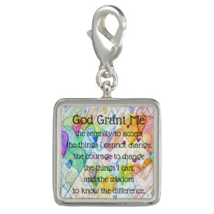 Serenity Prayer Poem Hearts Pendant Jewelry Charm