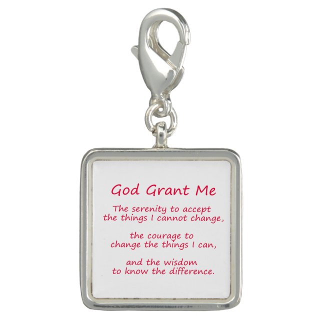 Serenity Prayer Poem Pendant Jewelry Charm (Front)