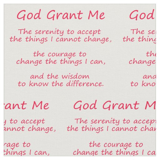 Serenity Prayer Poem Red Fabric Panel Material