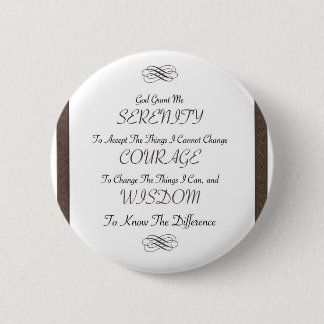 serenity prayer poem with metallic gold trim button