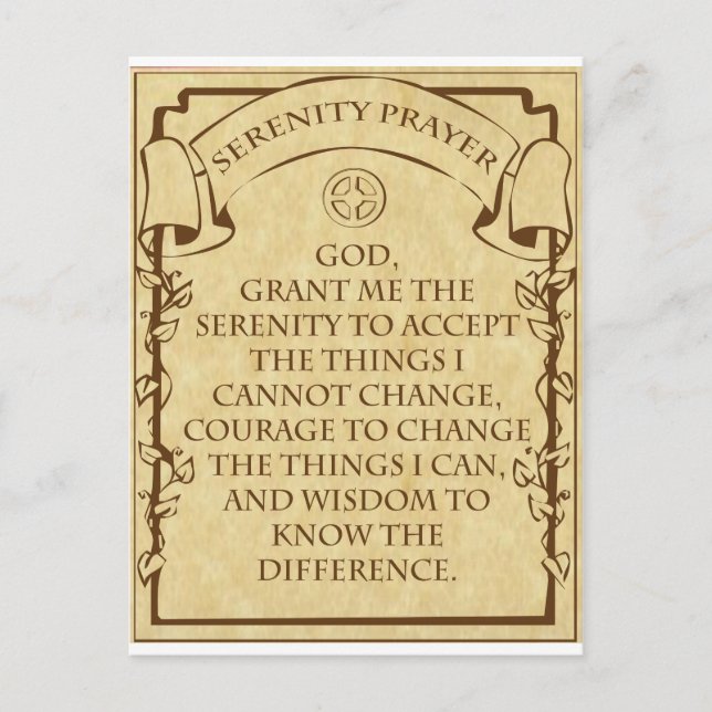 SERENITY PRAYER POSTCARD (Front)