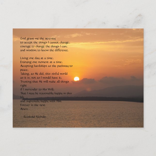 Serenity Prayer Postcard (Front)