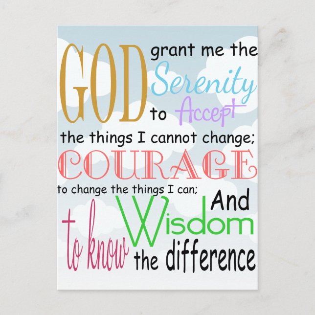 Serenity Prayer Postcard (Front)