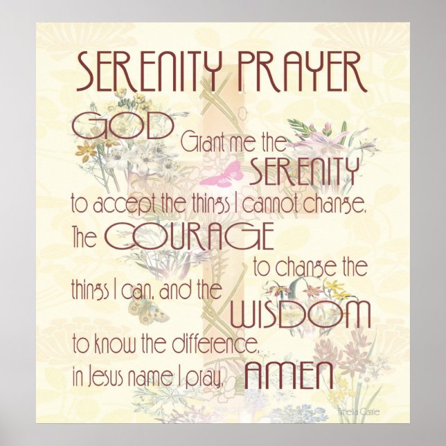 Serenity Prayer Poster (Front)