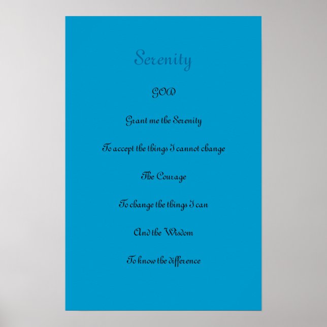 Serenity Prayer Poster (Front)