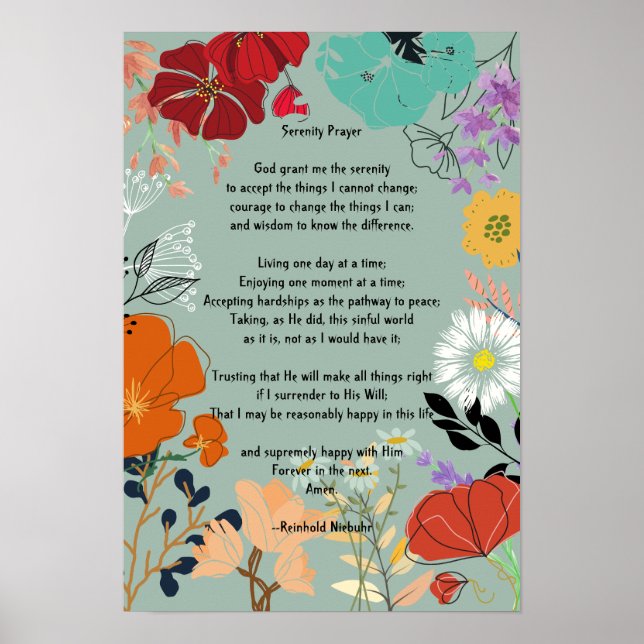 Serenity Prayer Poster (Front)
