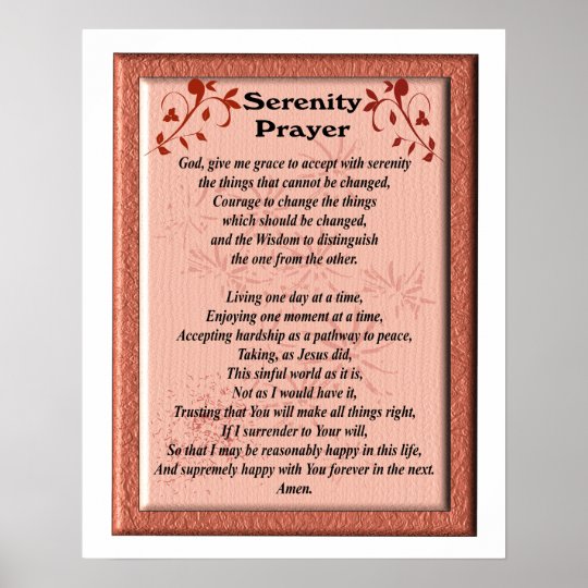 Serenity Prayer poster | Zazzle.com