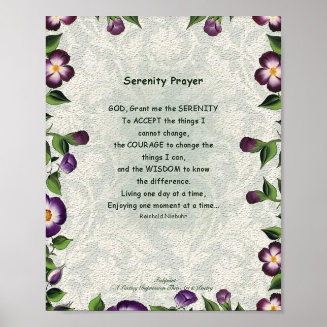 Serenity Prayer Poster (Front)