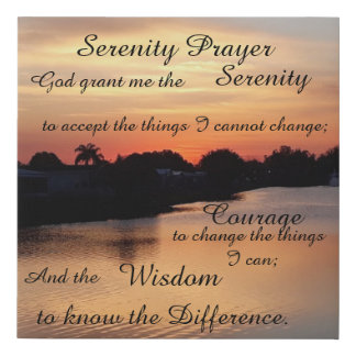 SERENITY PRAYER POSTER FAUX CANVAS PRINT