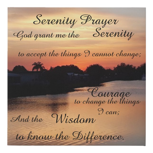 SERENITY PRAYER POSTER FAUX CANVAS PRINT (Front)