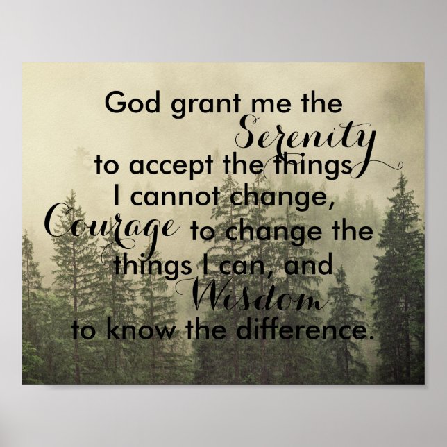 Serenity prayer poster quote nature design (Front)