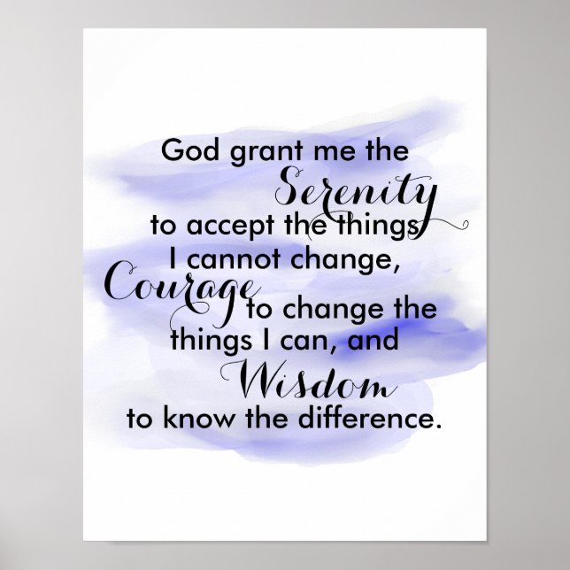 Serenity prayer poster quote watercolor design (Front)