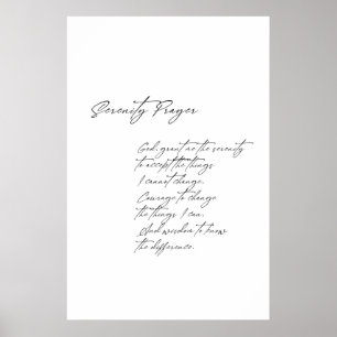 Serenity prayer poster, religious print, modern poster