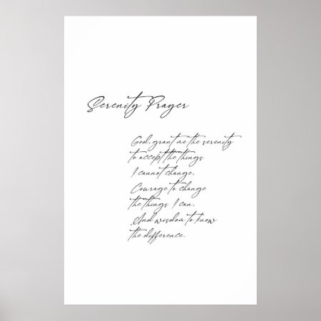 Serenity Prayer Poster, Religious Print, Modern Poster