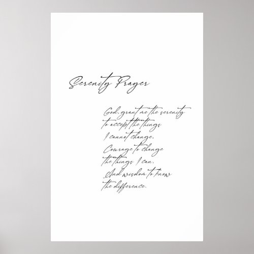 Serenity prayer poster religious print modern poster