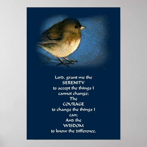 SERENITY PRAYER POSTER WITH BIRD