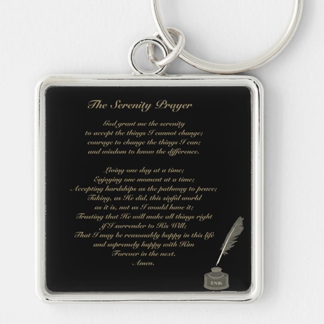 Serenity Prayer Premium Square Keychain (Front)