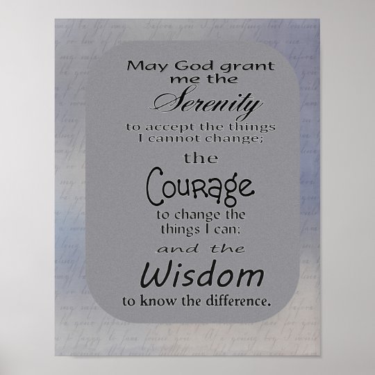 serenity prayer print zazzlecom