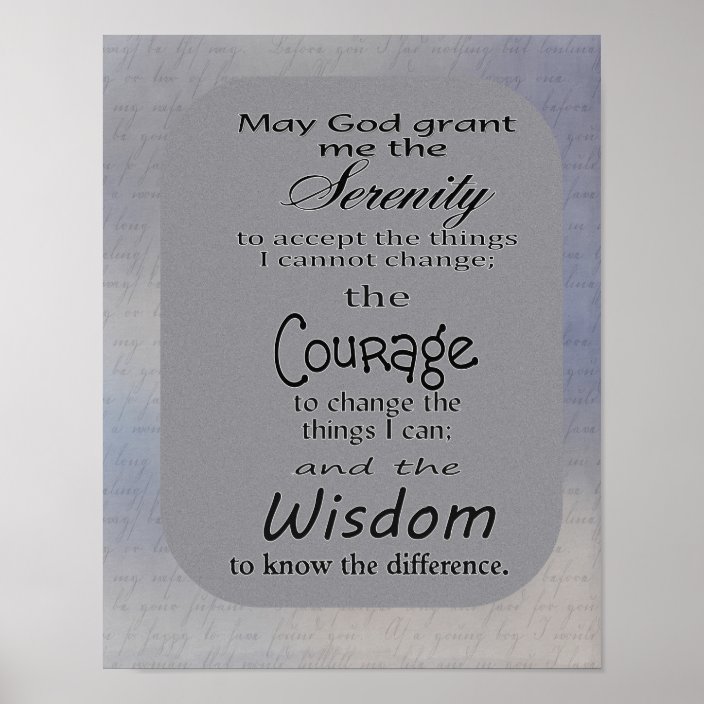 serenity prayer print zazzlecom