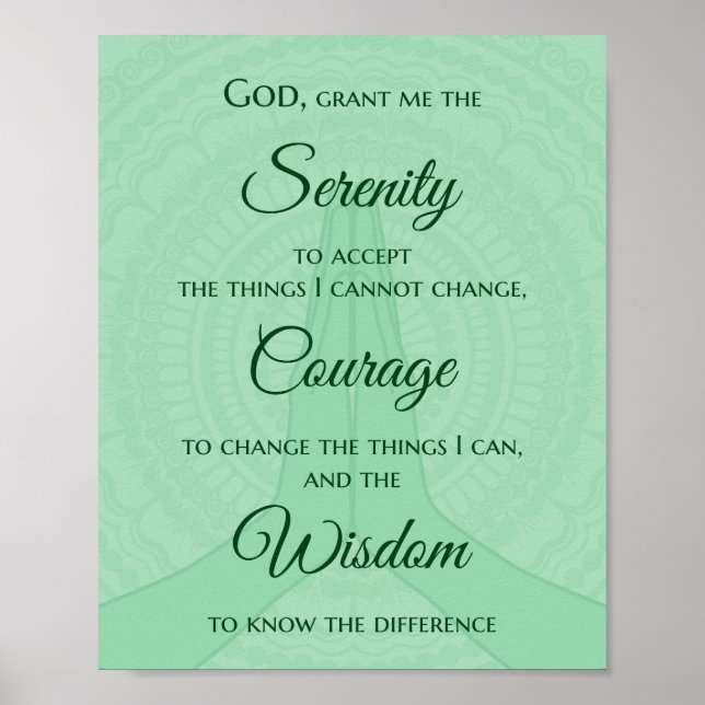 Serenity Prayer Print - Shades of Green (Front)
