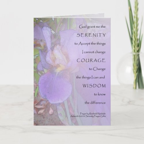 Serenity Prayer Purple Iris Blend Card