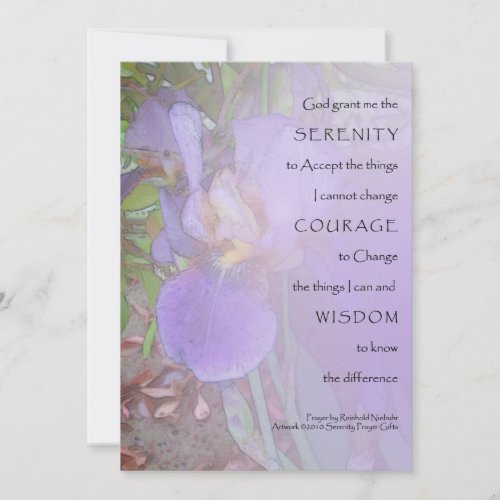 Serenity Prayer Purple Iris Blend Invitation