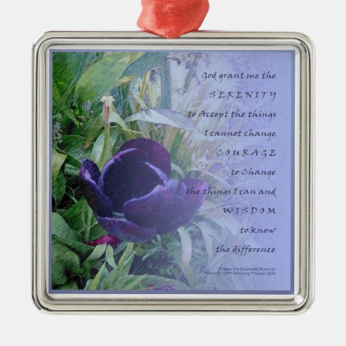 Serenity Prayer Purple Tulip Ornament