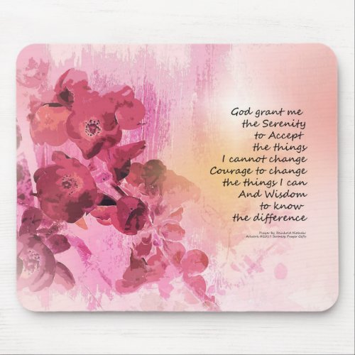 Serenity Prayer Quince Fence 3 Pink Mouse Pad
