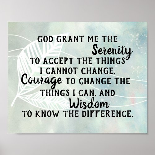 Serenity prayer quote elegant watercolor design poster