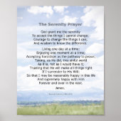 Serenity Prayer quote on landscape photo art Poster | Zazzle