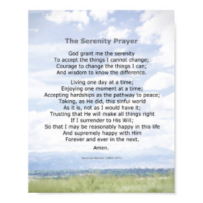 Serenity Prayer quote on landscape photo art Poster
