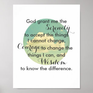 Serenity prayer quote  poster nature photo art