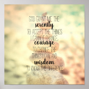 serenity prayer quote rocks photo art text poster